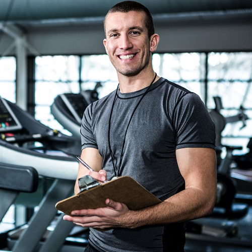 Personal trainer smiling